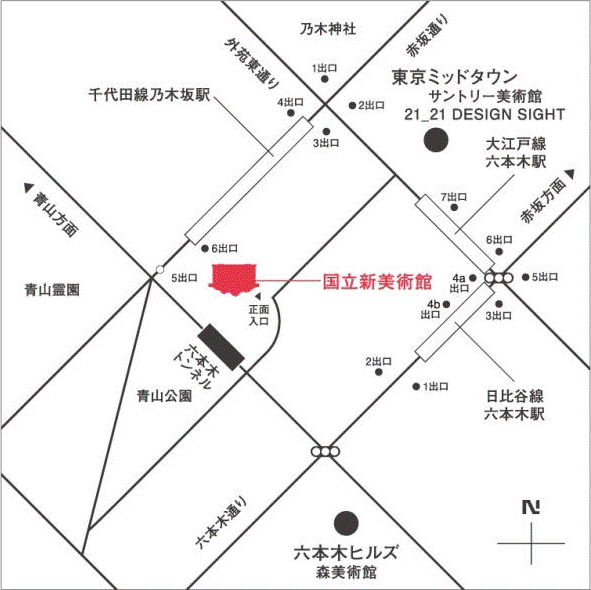 国立新美術館の地図